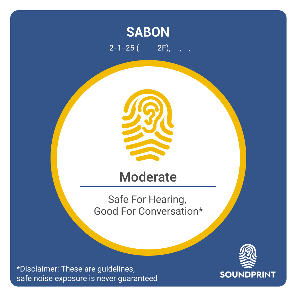 Sabon 武蔵野市 東京都 Noise Level Information Soundprint